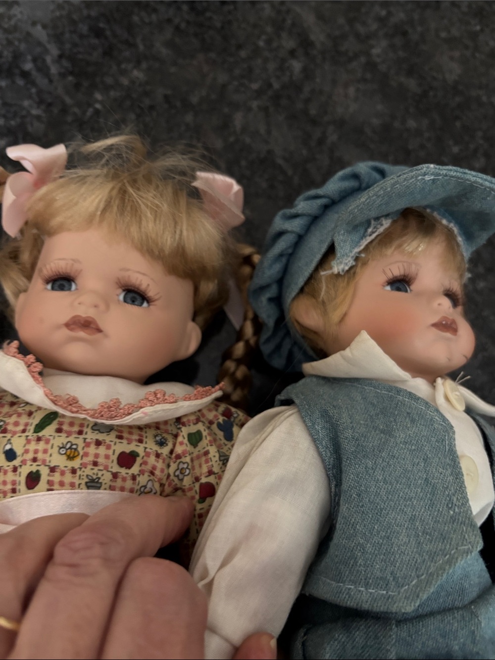 Porcelain dolls. boy girl doll vintage